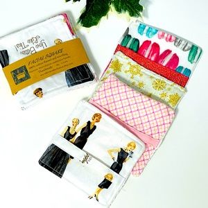 5 pc Cotton Reusable Makeup Remover Pads Wipes Washable Facial square Handmade4”